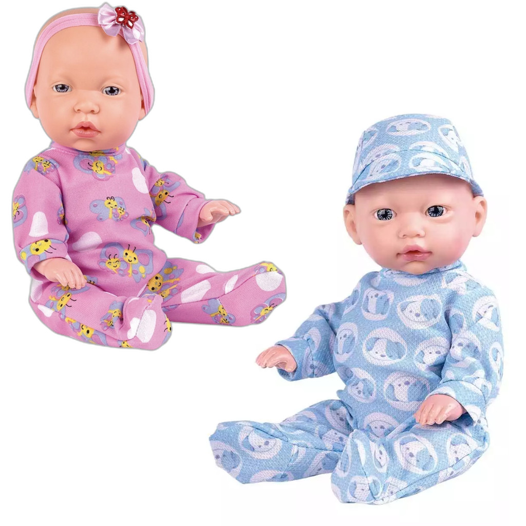 Boneca Bebe com Chupeta e Pijama Menino e Menina Belly Baby Super Toys em Oferta na Shopee
