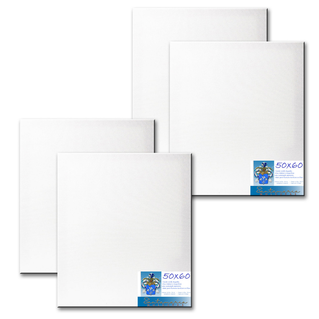 Kit 4 Telas 50x60 Para Pintura Pronta Para Uso 100% Algodão