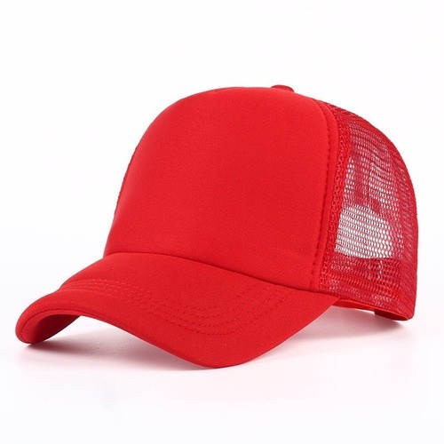 Boné Aba Curva Liso Trucker Tela Liso Vermelho Diversas Cor