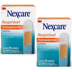 Kit com 2 Caixas de Curativos Nexcare Transparentes