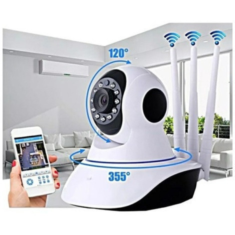 Câmera Segurança Robô 3 Antenas Visão Noturna full HD 360º Babá Eletrônica Robozinho Yoosee Bivolt