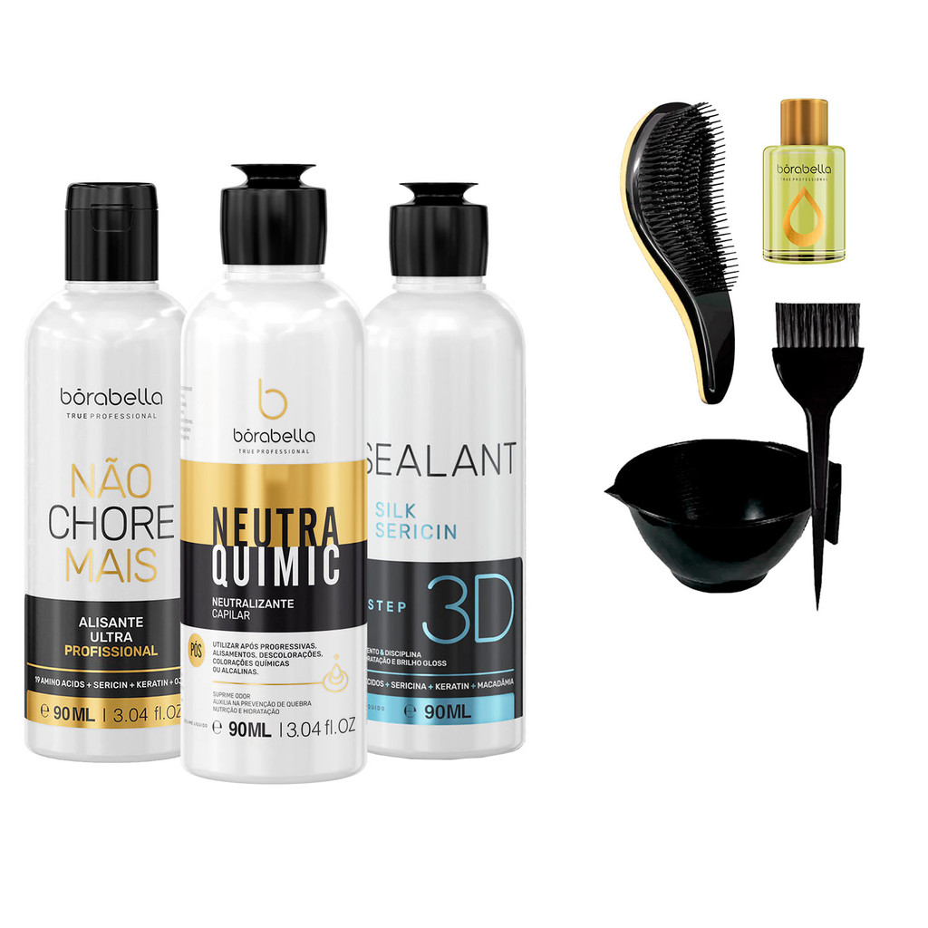 Borabella NCM P2 + Neutra +Selagem 90ml +Cumbuca/Escova/Óleo