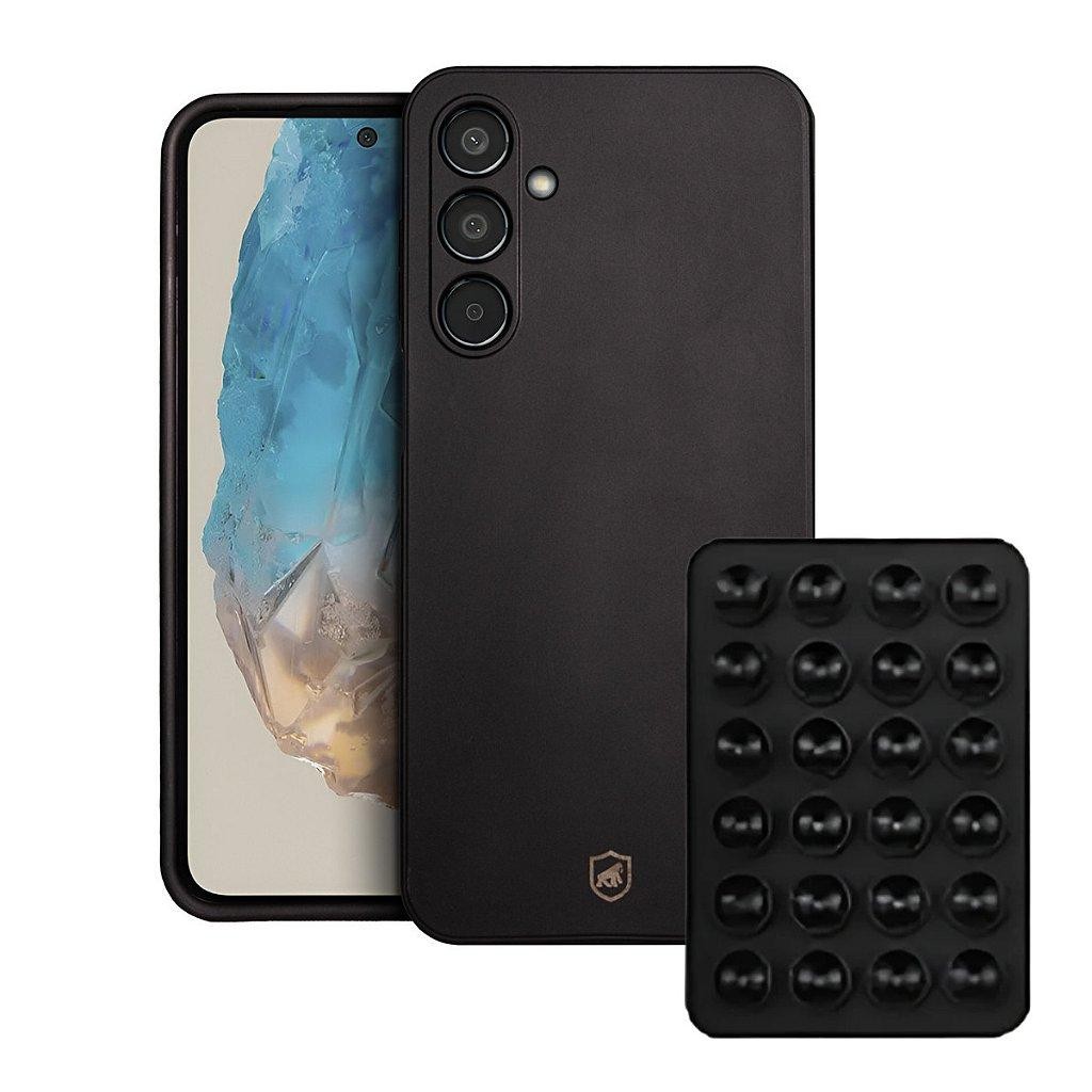 Kit Capa case capinha Silicon Veloz para Samsung Galaxy M35 Ventosa Preta