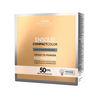 Protetor Solar Ensolei Profuse Compact Color Bege Translúcido FPS 50 Base Compacta com 10g em Oferta na Shopee