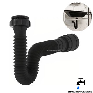 Sifão Sanfonado Universal Extensivo Preto Pia Lavatório Tanque em Oferta na Shopee