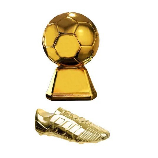 Kit Chuteira Acrílica Dourada e Troféu Bola Decoração Lembrancinha Festas em Oferta na Shopee