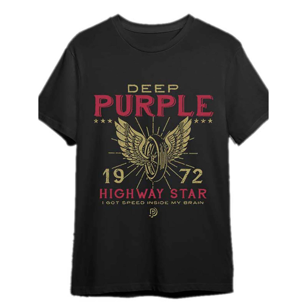 Camiseta Unissex Camiseta Masculina Streetwear Oversized Deep Purple 1972 Roxa Unissex 100% Algodão Promoção Envio Imedi