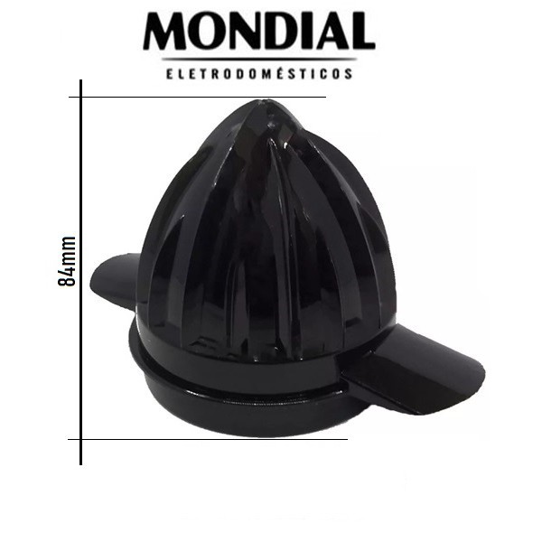 Cone Espremedor Mondial E-01 E-02 Turbo Citrus Premium - PRETO