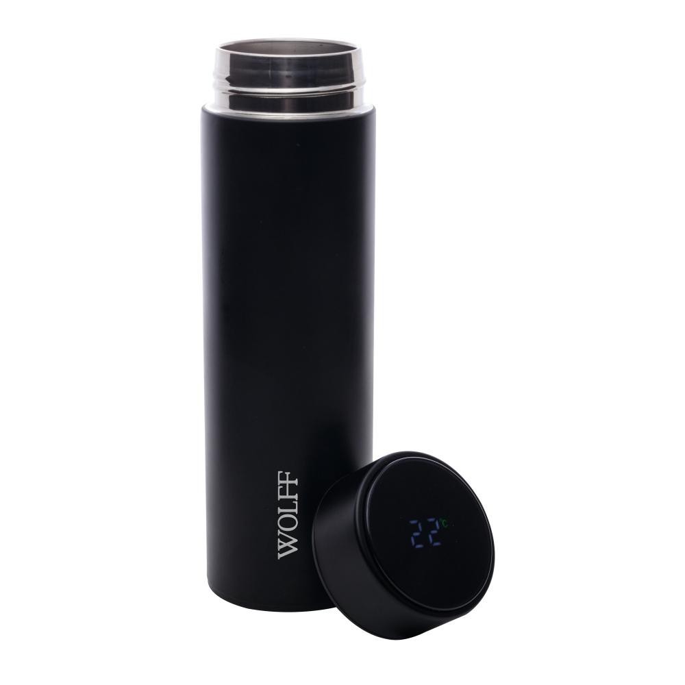 Garrafa Térmica Wolff de Aço Inox Preta Preto Termômetro Led Tampa em Oferta na Shopee