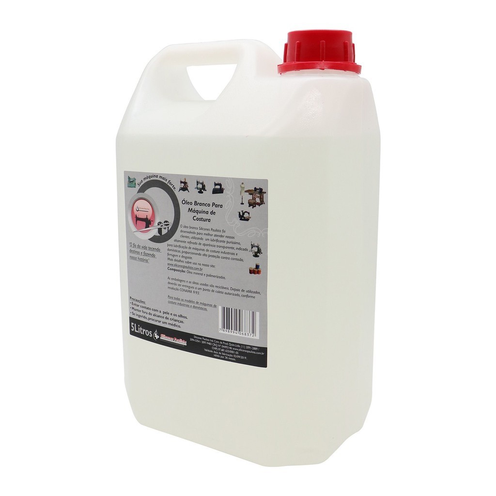 Óleo Branco Máquina Costura Overlock Galoneira Reta 5 Litros em Oferta na Shopee