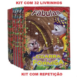 32 Livros Fábulas História - Atacado Lembrancinha Brinde De Aniversário C/ Repetição em Oferta na Shopee