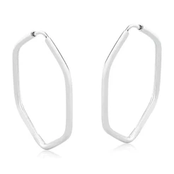 Argola Hexagono Prata 925 16mm