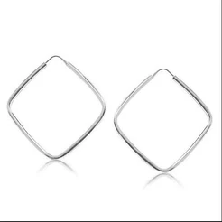 Brincos argola prata 925 quadrado 18mm