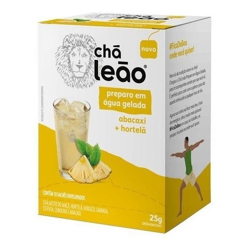 Chá Leão Gelado Abacaxi + Hortelã 25G (10 Sachês) em Oferta na Shopee