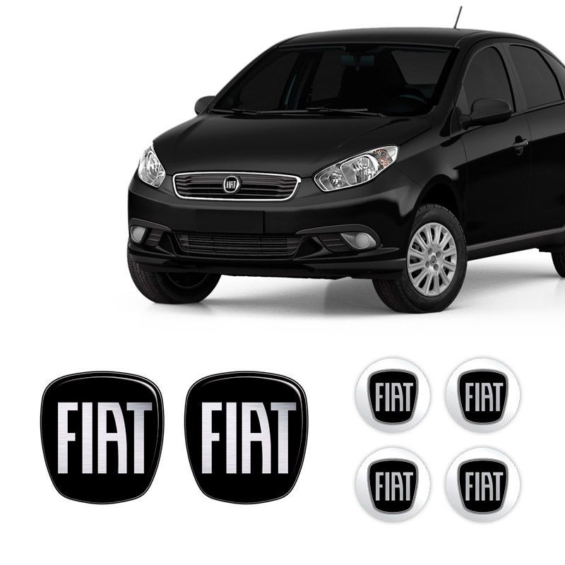 6 Adesivos Emblema Fiat Preto Grand Siena 2012 Até 2019 em Oferta na Shopee