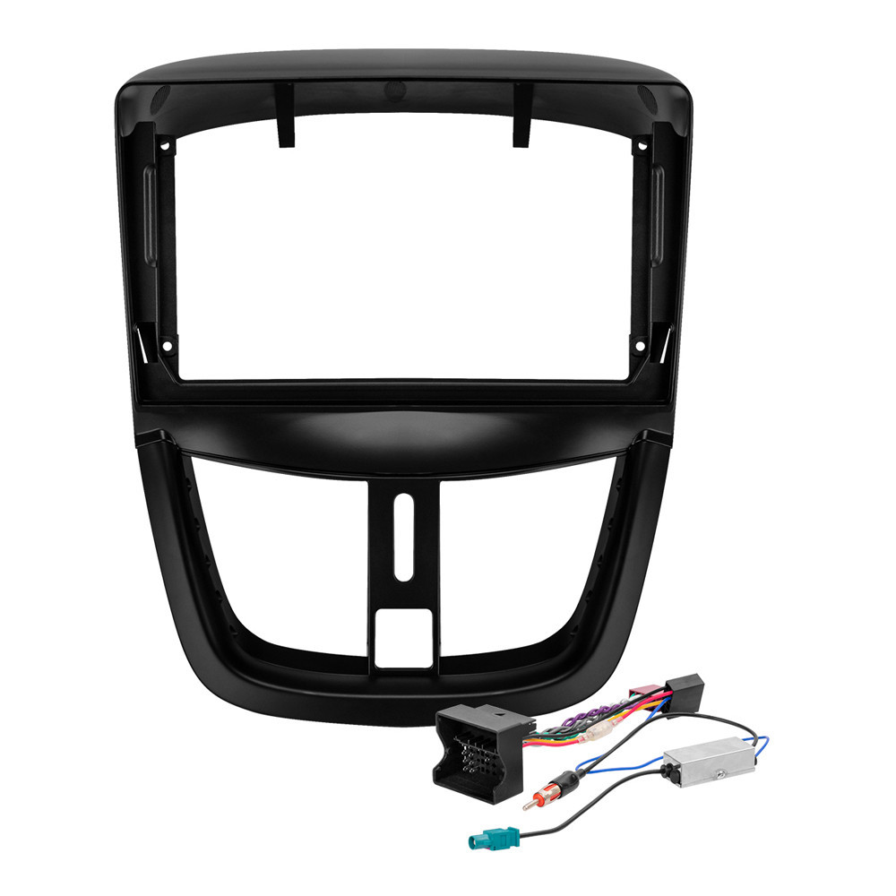 Kit Moldura Painel 9 Pol Peugeot 207 2006 2007 2008 2009 2010 2011 2012 2 Din Preto Chicote Som Plug Antena em Oferta na Shopee