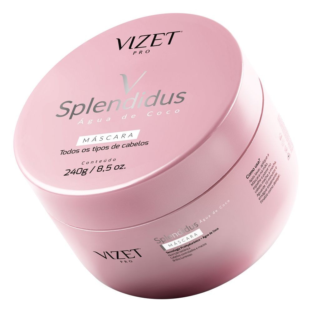 Máscara Hidratação Pro Hyaluroico + Água de Coco Splendidus Vizet 240gr