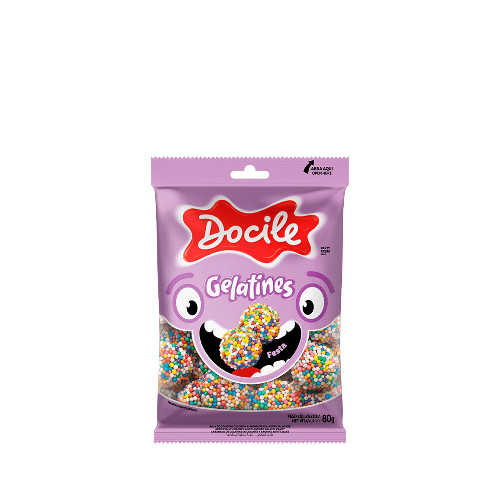 Bala de Gelatina Festa 80g - Docile em Oferta na Shopee