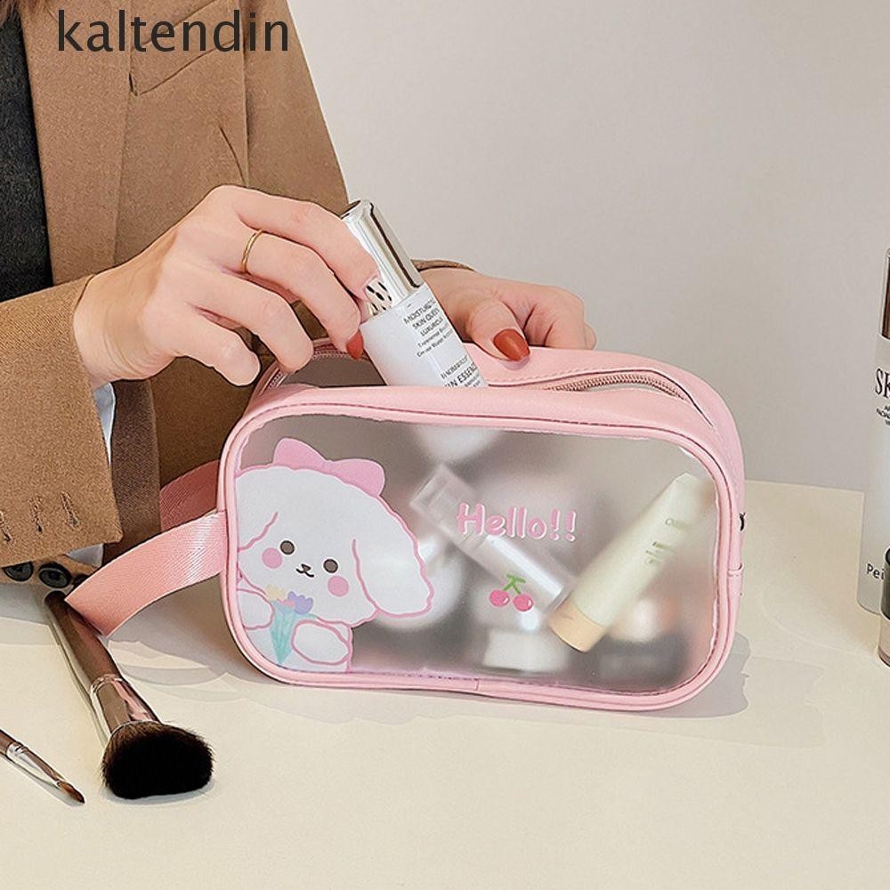 Kaltendendin Saco Cosmético Moda De Cosmética Lovely Cartoon Rabbit Bear PVC Armazenamento Conveniente