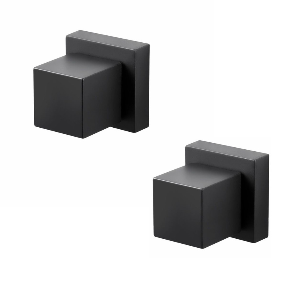 Kit 02 Acabamentos para Registro Quadrado Padrão Deca Preto