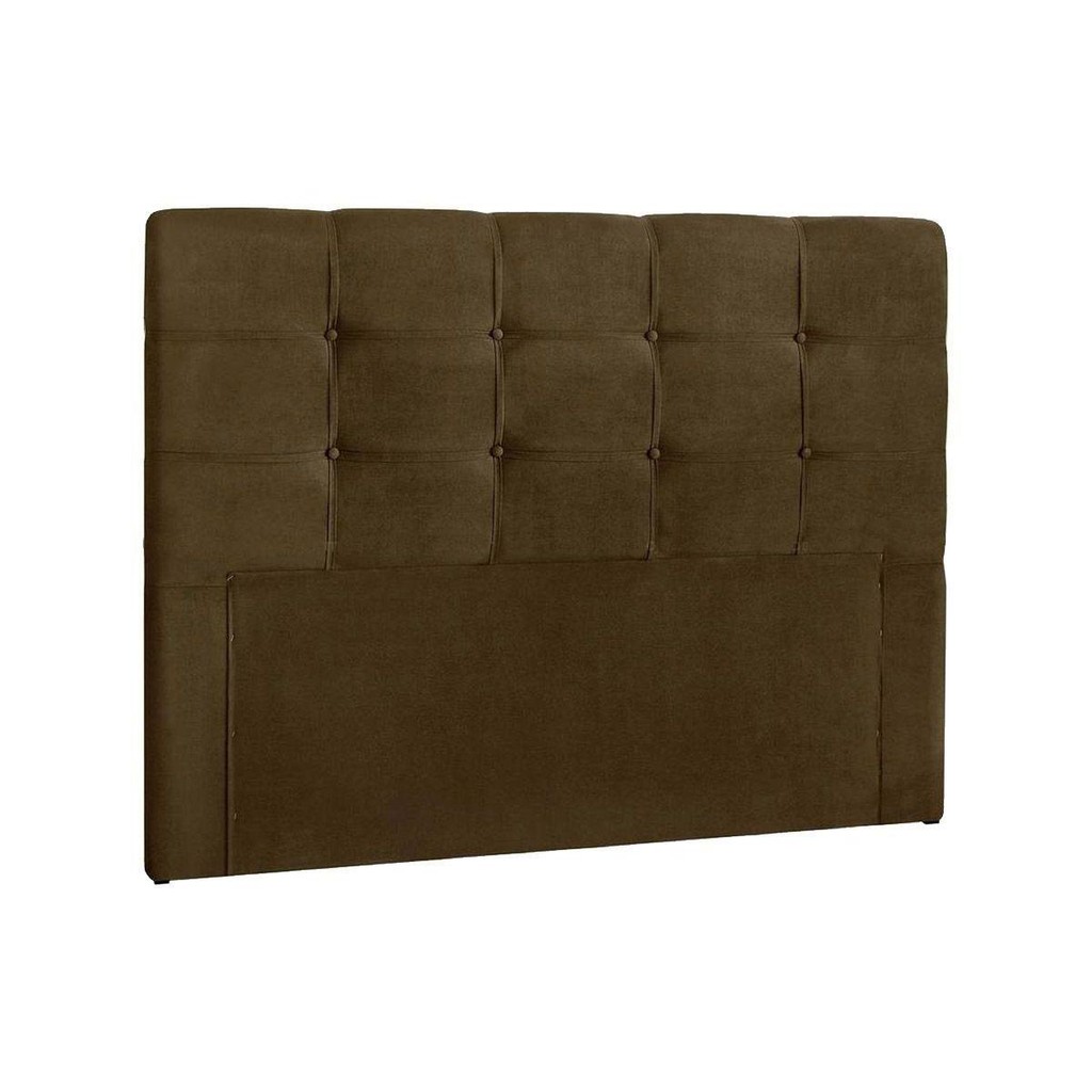 Cabeceira Cama Box Estofada Casal Casal Clean Plus Suede Marrom Chocolate - Simbal - Home & Living