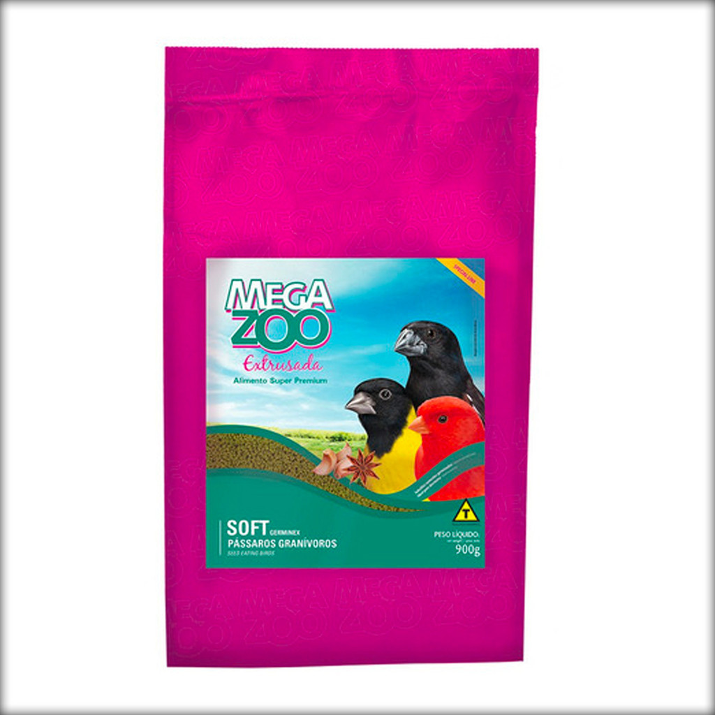 Ração Extrusada Megazoo Soft Germinex Aves Granívoras - 900 g