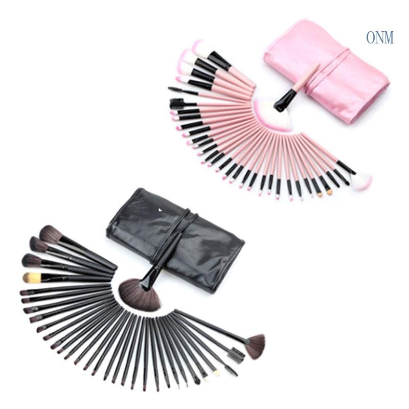 ONM 32pcs Makeup Brushes Ferramentas Cosméticas Eyebrow Powder Brush Set Bag