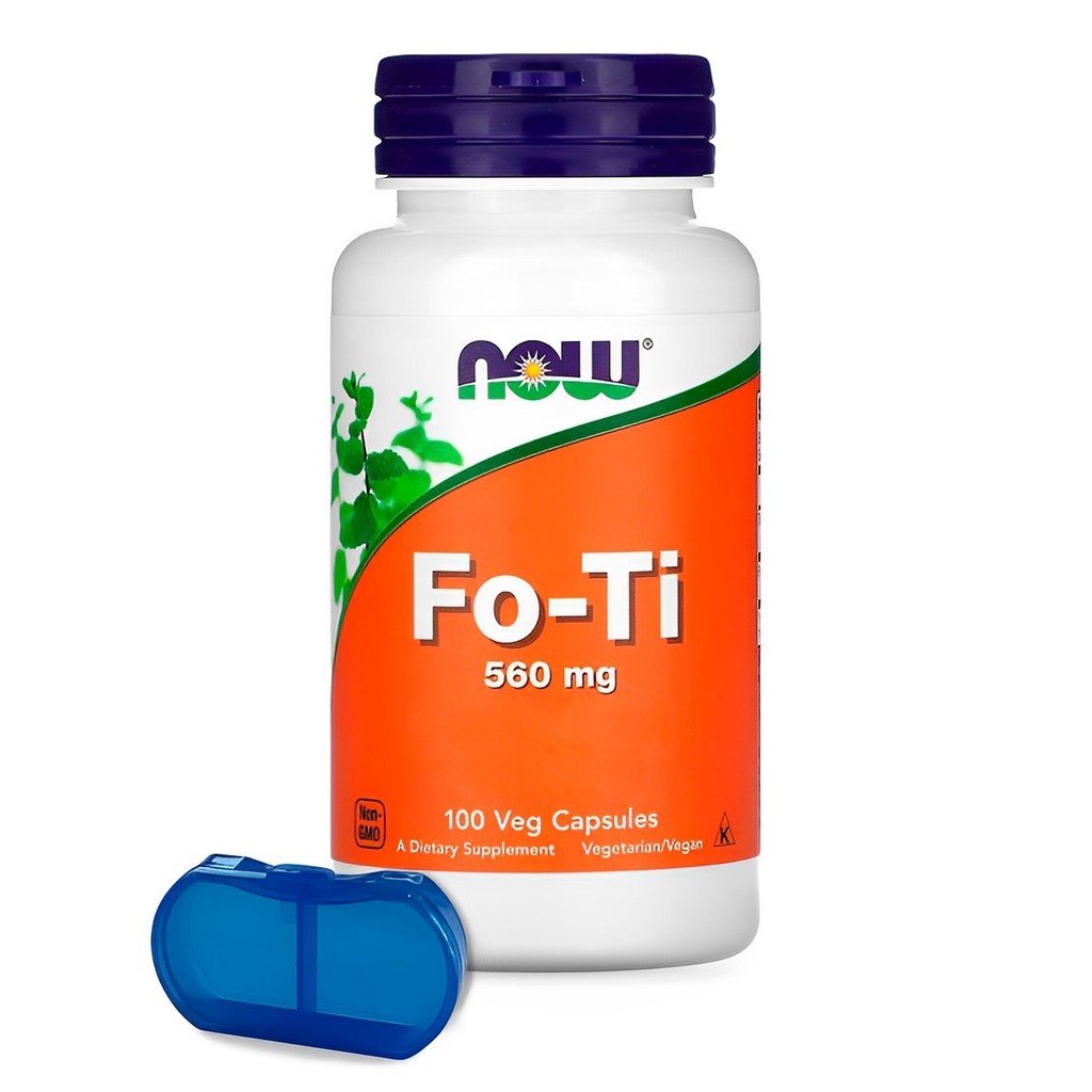 Fo-Ti 560mg (He Shou Wu) Now Foods 100 Caps Importado + Porta Cápsulas