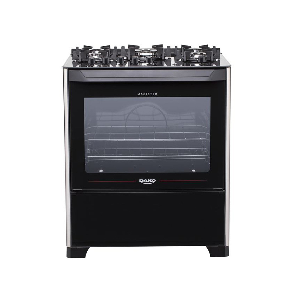 Fogão 5 Bocas Dako Magister com Mesa de Vidro e Acendimento Automático Preto Bivolt em Oferta na Shopee
