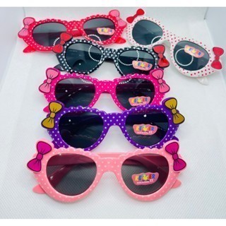 KIT 2 óculos de sol infantil bolinha com lacinho menina pra festa e  praia