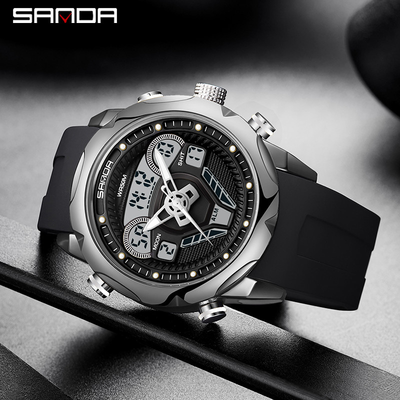 SANDA Relógio De Pulso De Quartzo Cidade Tendência Multifuncional Ao Ar Livre Masculino SD9022-1