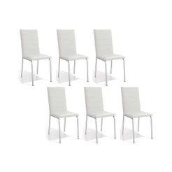 Cadeira Sala de Jantar Amsterdã C091 Kit 6 Un Cromada/Branco 106 - Kappesberg