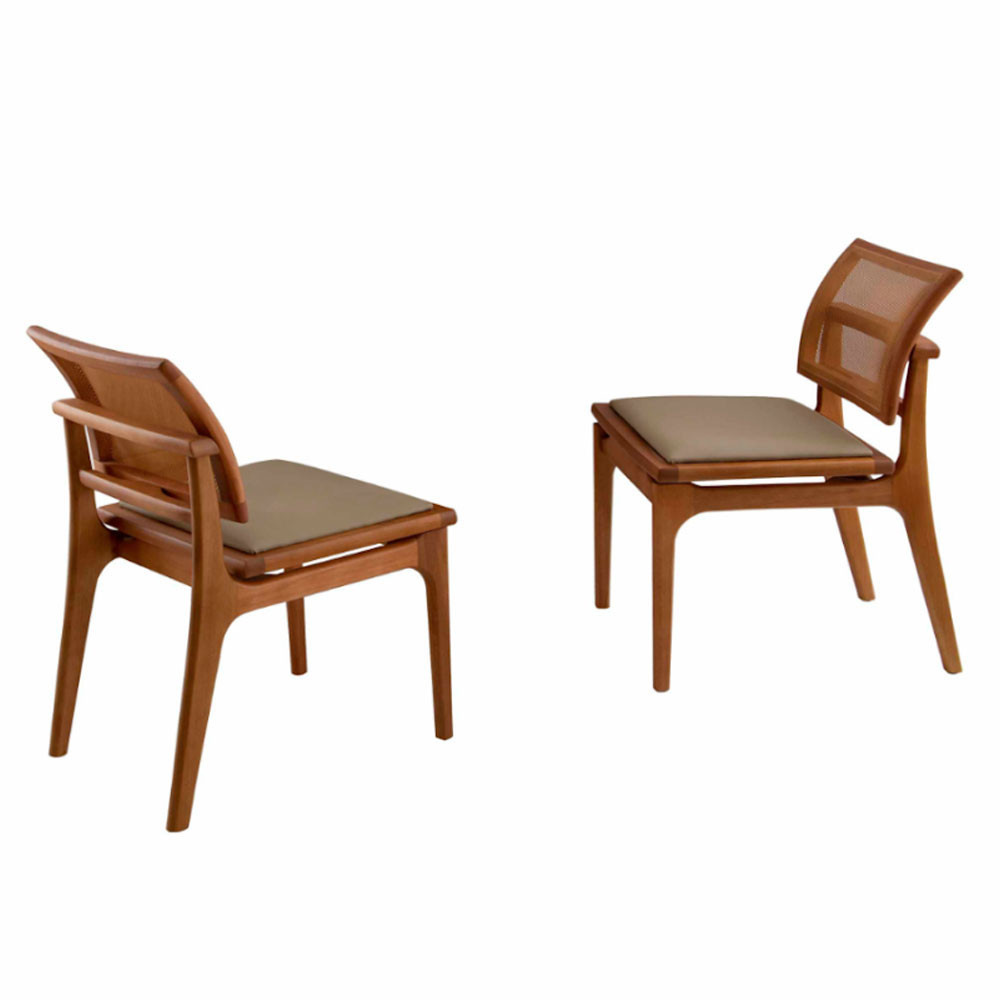 Conjunto com 2 Cadeiras Ellis em Madeira Maciça para Sala de jantar Moderna Mobília em Oferta na Shopee
