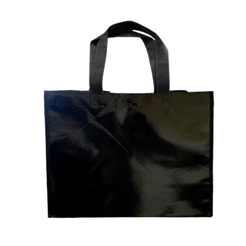 Sacola de Poliester Premium Metalizada com Botão - Preta - 33x25x15cm - 1 unidade - Rizzo