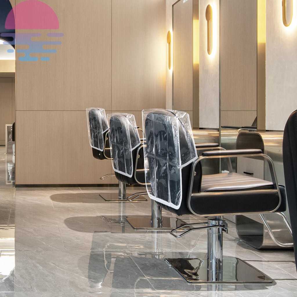 3 Peças Capa De Cadeira De Salão De Beleza Plástico Transparente Capas Traseiras À Prova Dwaterproof Água Protetores Macio Traseira SHOPSKC7326