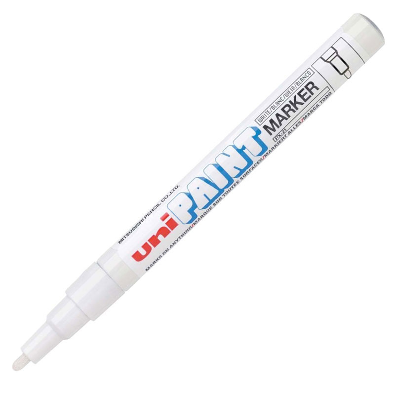 Pincel marcador permanente Paint Marker Branco PX-21 Uni-Paint em Oferta na Shopee