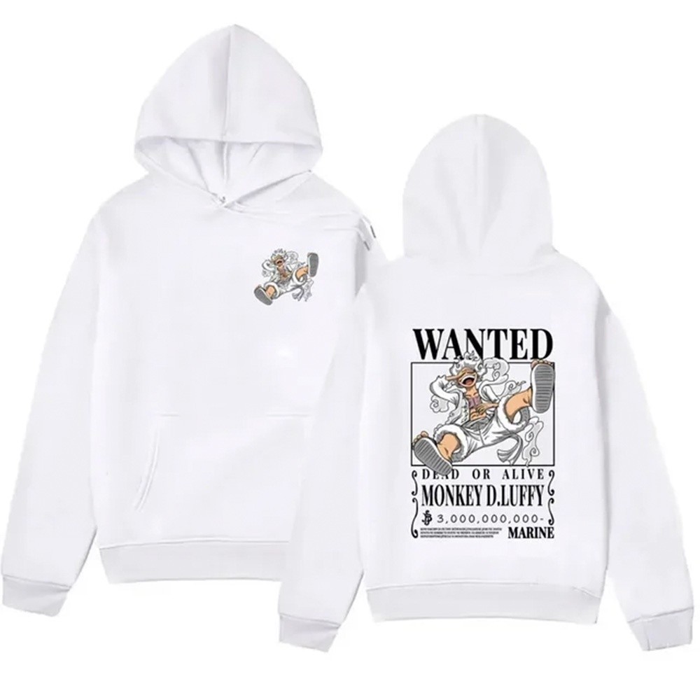 Moletom Canguru Capuz Luffy Wanted Gear 5 Anime One Piece Blusa Promoção