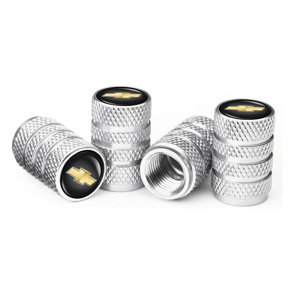 Tampas Da Haste Válvula Do Pneu , Compatíveis Com A Tampa Série Chevrolet Universal Car Air Cover Acessórios Para Carros , SUV , Caminhão , Motocicletas 4 Unidades (Prata)