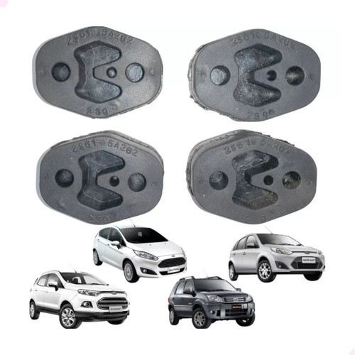 Kit 4 Coxim Escapamento Ford Ka New Fiesta Ecosport