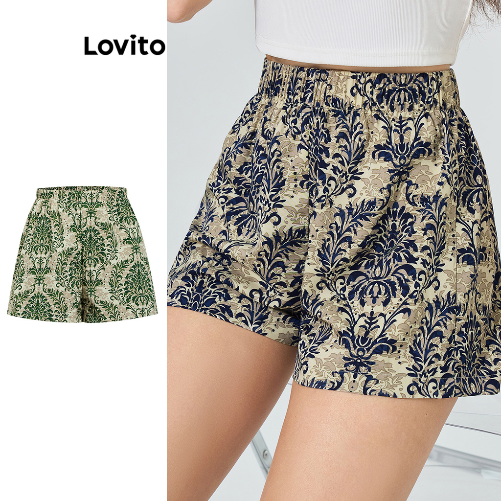 Lovito Shorts Boho Paisley Padrão Curto Para Mulheres L89ED316 (Multicolorido) - Women Clothes