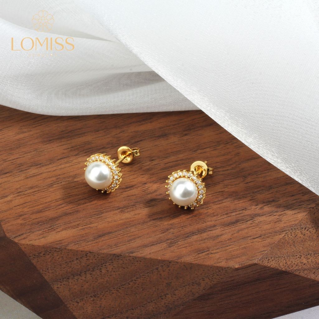 Brinco Delicado Elegante Antialérgico Folheado Ouro 18k a Platina Pérola Zircônia Cravejada Luxo em Oferta na Shopee