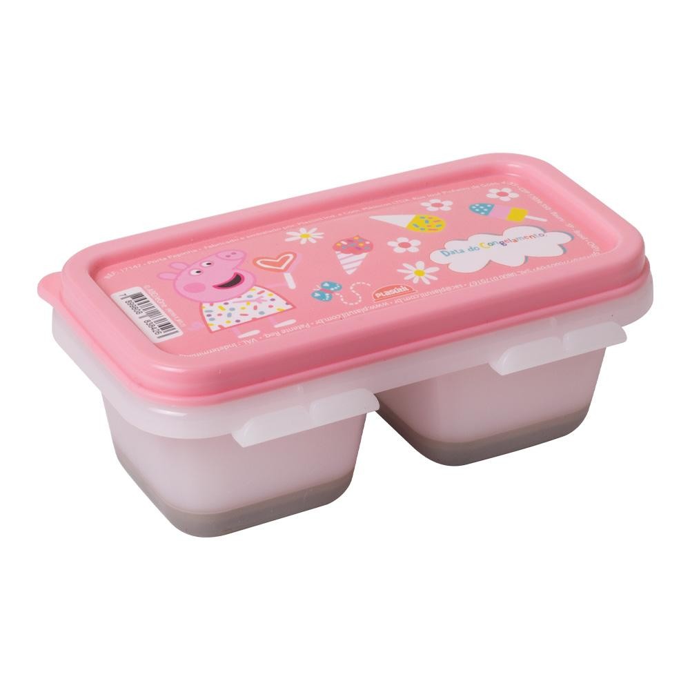Pote Porta Papinha Peppa Pig 2 Divisórias Plasútil - Mom & Baby
