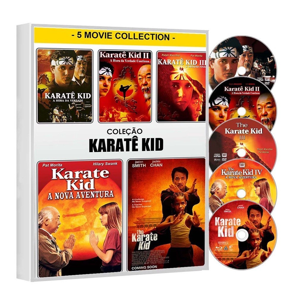 Dvd Karatê Kid  Pentalogia Filmes 1 2 3 4 5 - 5 Dvd