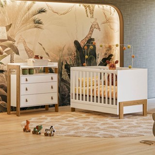 Quarto Infantil Completo Safari 3 Gavetas Branco/Freijo - Pnr Móveis em Oferta na Shopee