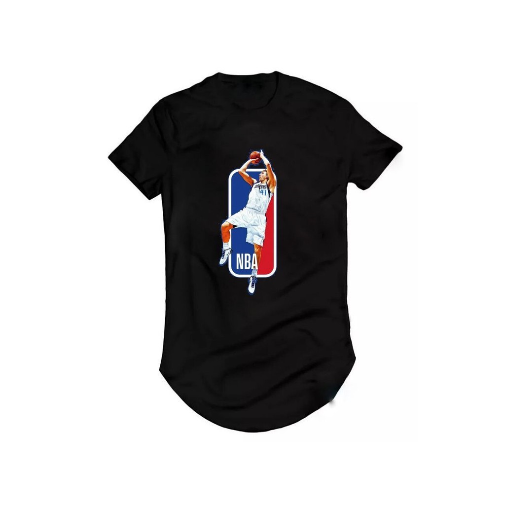 Camiseta Longline Dirk Nowitzki Dallas Maverickss Basquete
