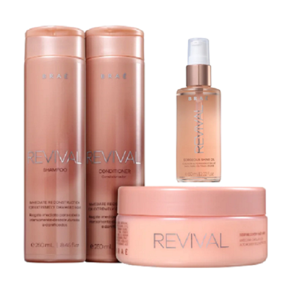 Brae Revival Shampoo+Cond 250ml+Masc 200ml+Shine Oil 60ml