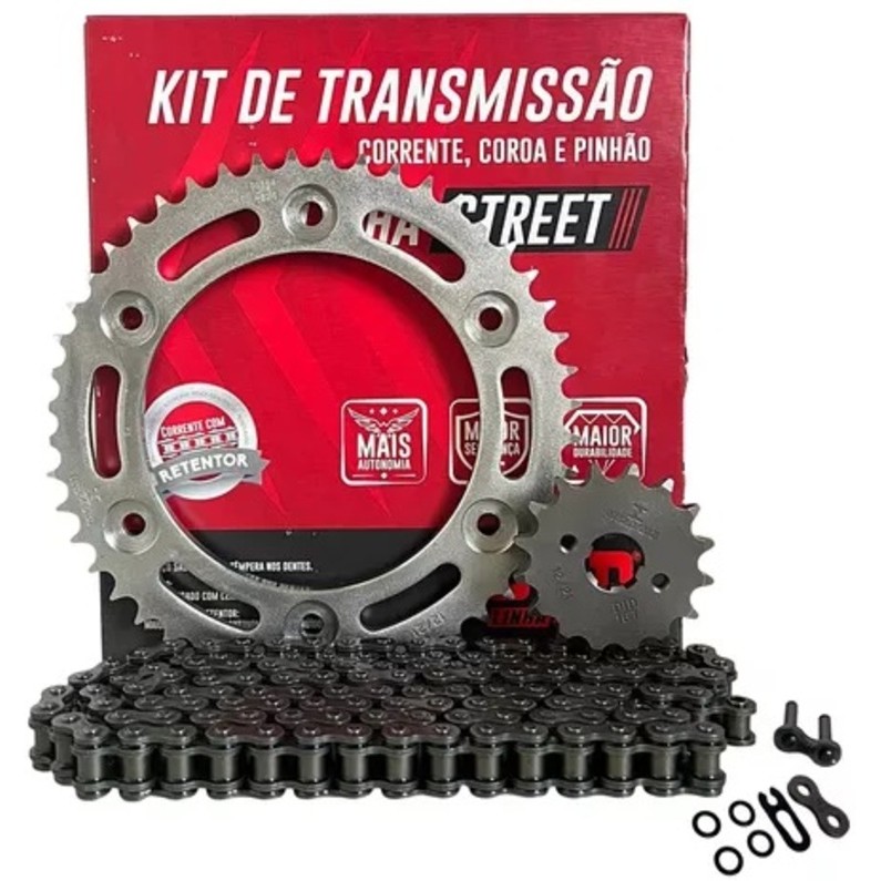 Kit jogo Relação Transmissao moto DID COM retentor Reforçado Fazer 150 2014 A 2021 original