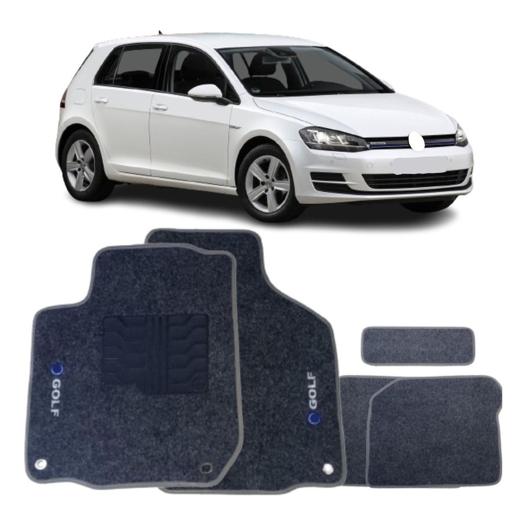 Kit de tapetes 5 peças específico Golf 2014 ... 2020 Carpete Grafite