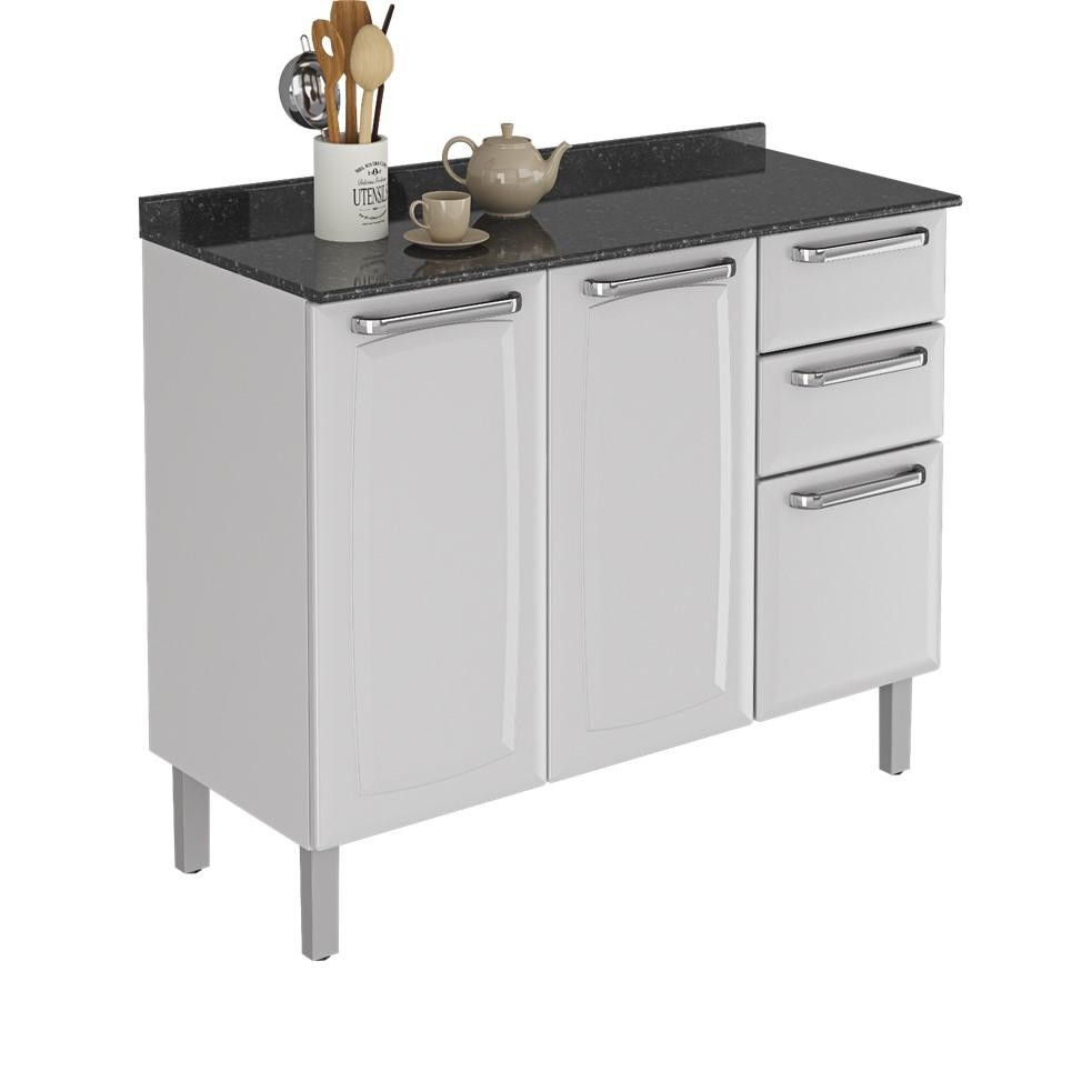 Balcão Cozinha Itatiaia Luce 3 Portas 2 Gavetas Branco IG3G2-105 em Oferta na Shopee