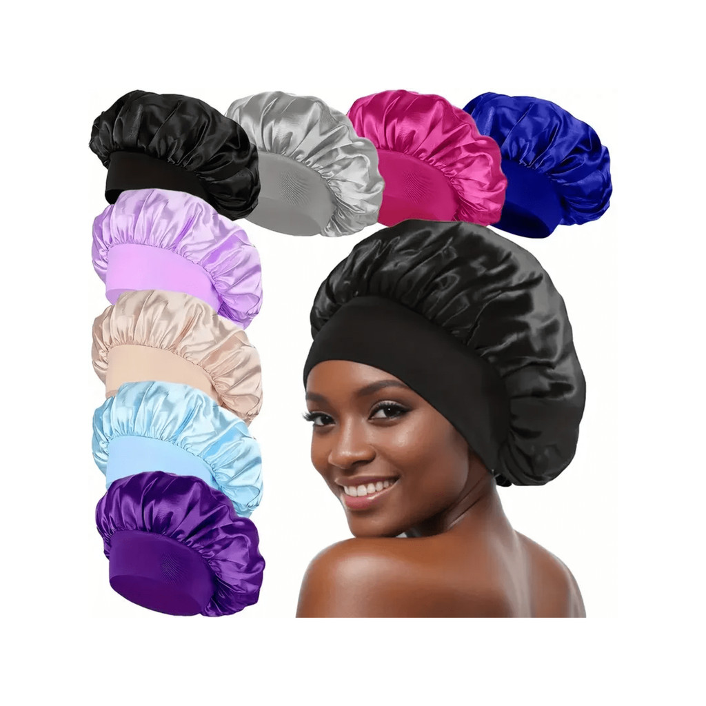 Anny Beleza Touca de cetim com faixa  touca para dormir Faixa Larga Touca gigante touca para cabelo em Oferta na Shopee
